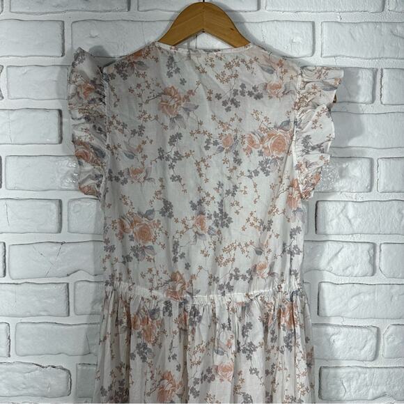 Maje Floral Ruffle Maxi Dress Size 3 (US Large) - Picture 8 of 14